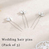 EARENT Rhinestone Wedding Hair Pins Silver Bride Hair Accessories for Women