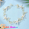 Unicra Starfish Bride Wedding Hair Vine Pearl Bridal Headband Headpiece Beach Wedding Hair Accessories for Women and Gir