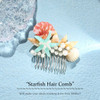 JEAIRTS Starfish Hair Comb Silver Shell Pearl Headpiece Conch Beach Wedding Hair Accessories for Women