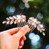 Catery Bride Wedding Hair Comb Rhinestones Bridal Side Clips Crystal Hair Accessories for Brides and Women Pack of 2 Ros