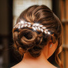 Catery Bride Wedding Hair Comb Rhinestones Bridal Side Clips Crystal Hair Accessories for Brides and Women Pack of 2 Ros