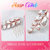 Catery Bride Wedding Hair Comb Rhinestones Bridal Side Clips Crystal Hair Accessories for Brides and Women Pack of 2 Ros