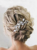 Heread Pearl Bride Wedding Hair Pins Silver Leaf Bridal Hair Piece Crystal Hair Accessories for Women and Girls