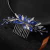 Latious Crystal Bride Wedding Hair Comb Blue Rhinestones Bridal Hair Clip Sparkly Hair Piece Royal Sapphire Hair Accesso