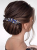 Latious Crystal Bride Wedding Hair Comb Blue Rhinestones Bridal Hair Clip Sparkly Hair Piece Royal Sapphire Hair Accesso