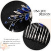 Latious Crystal Bride Wedding Hair Comb Blue Rhinestones Bridal Hair Clip Sparkly Hair Piece Royal Sapphire Hair Accesso