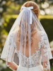 JEAIRTS Pearl Wedding Veil White Tulle Bridal Veils with Bow Dainty Bachelorette Party Hair Accessories for Women