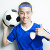 SATINIOR 4 Pieces Nonslip Soccer Headband for Girl Adjustable Football Hairband SportBlack Blue Rose Red Light Blue