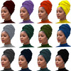 Messen 12 Pieces Head Wrap Scarf Stretch Jersey Turban Extra Long Ultra Soft Urban Headwraps for Women Solid Color Afric