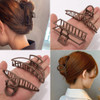Large Metal Claw Clips for Thick and Long Hair Butterfly Hair Styling Accessories Hair Clamps for Women Dark Coffee