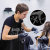 Coume 2 Pcs Hair Stylist Apron Hairstylist Salon Apron with Rhinestone Tools 3 Pockets Waterproof Hairdresser BarberPink