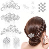 Boao 56 Pieces Bride Hair Accessories for Wedding Crystal Pearl Bridal Headpiece Hair Comb Rhinestone Clips Bridesmaid F