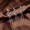Syhood 6 Pieces Pearl Crystal Bridal Hair Pins Rhinestone Flower Wedding Hair Pins Prom Accessory for Women Wedding Hair