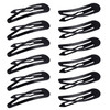 WILLBOND 50 Pcs Snap Clips for Hair 35 Inch Large Metal No Slip Hair Barrettes Long Side Clips for Women Accessories Bla