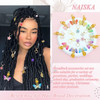 NAISKA 140Pcs Gold Butterfly Hair Jewelry for Braid Colorful Star Flowers Pendant Loc Dreadlocks Accessories Acrylic Bea