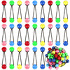Jutom 24 Pieces Hair Tie Balls 20mm Bubble Ponytail Holders for Girls Double Bead Bubble 80s 90s Hair Balls Tie Elastic