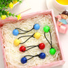 Jutom 24 Pieces Hair Tie Balls 20mm Bubble Ponytail Holders for Girls Double Bead Bubble 80s 90s Hair Balls Tie Elastic