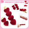 Syhood 24 Pieces Heart Hair Clips Valentines Day Hair Accessories Lovely Velvet Heart Clips Solid Hairpin Hair Clips for