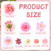 BBTO 21 Pcs Flower Hair Clip Rose Hair Clips Barrettes for Women Flower Accessories Boho Bride Claw Clip Hairpin Brooch