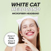 I DEW CARE Face Wash Headband White Cat Adorable Design Perfect for Washing Cleansing Makeup and Spa Bath Skincare Quick