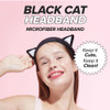 I DEW CARE Face Wash Headband Black Cat Adorable Design Perfect for Washing Cleansing Makeup and Spa Bath Skincare Quick