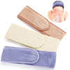 TailaiMei Spa Facial Headband 3 Pcs Adjustable Makeup Head Wrap with Magic Tape Sweat Hair Towel for Sport Face Wash and