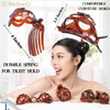 RC ROCHE 6 Pcs Bun Makers for Womens Hair Claw Clip for Updos Bird Nest Ballet Ballerina Piece French Round Holder Net D