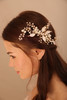 BERYUAN Gold Leaf Pearls Crystal Flowers Hair Comb Womens Gold Bridal Hair Accessory for Wedding Women and Girls