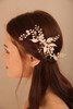 BERYUAN Gold Leaf Pearls Crystal Flowers Hair Comb Womens Gold Bridal Hair Accessory for Wedding Women and Girls