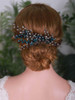 YERTTER Peacock Blue Bridal Hair Pins Set of 3 Crystal Headpiece Hair Clips for Women Brides
