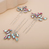 Teyglen 3pcs Bridal Crystal Hair Pins Rhinestones Hair Pieces Simple Crystal Wedding Hair Accessories Handmade Hair Pins