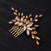 Teyglen Womens Dainty Rhinestones Hair Comb Luxurious Bridal Accessory with Shiny Rhinestones for Brides and Girls Champ