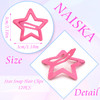 NAISKA Pink Star Non Slip Snap Hair Clips Barrettes for Girls Women Cute Hair Decoration 12PCS