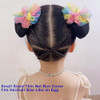 AsggBah 4pcs 2Pairs Floral Bow Hair Clips Hair Barrettes with Colored Bows Bun Covers for Girls Hair Net Accessories for