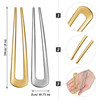 WILLBOND 6 Pcs French Hair Pins for Women French Twist Hairpins 4 Inch Metal Hair Forks U Shaped Long Chignon 2 Prong St