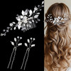 Crystal Wedding Hair Accessories Hair Comb with Rhinestone Hair Pins and Pearls for Bride Bridesmaids Flower Girls Silve