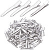 100pcs 495 mm Silver Metal Alligator Hair Clips Nonslip Single Prong Teeth Bows Hair Clips Professional Sectioning Hairp