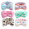 AOPRIE 6 Pieces Womens Spa Headbands Soft Coral Fleece Bow Hair Wraps for Facial Makeup Face Washing and Shower