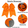 8 Large Cheer Bows Ponytail Holders with Bowknot Ribbons Orange Hair Ropes and Rubber Bands for Cheerleading Women Girls