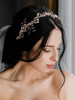 SWEETV Crystal Bridal Headpieces for Brides Rose Gold Wedding Hair Accessories Bride Headband Pearl Hair Vine Rhinestone