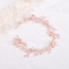 Kercisbeauty Wedding Pink Crystal Pearl Rose Gold Boho Headband for Bride Bridal Headpiece Bridesmaid Flower Girl Hair A
