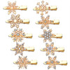 Christmas Snowflake Hair Clips Holiday Rhinestone Snowflake Hairpins for Women Girls Winter Festive Hair Accessory Chris
