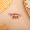 Chargances Crystal Bride Wedding Hair Comb Pink Rhinestone Headpiece Fashion Handmade Hair Accessories for Bridal Weddin