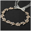 SWEETV Leaf Wedding Headpieces for Bride Flower Girl Gold Bridal Headband with Rhinestones Women Handmade Hair Accessori