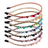 Zifengcer 7 pack Crystal Flower Headbands Faux Rhinestones Hairband Metal Headdress Wedding Party Hair Hoop Band Beaded