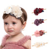 Wiwpar Flower Crown Headband Gauze Headwear Elastic Adjustable Head Piece Girls Hairbands for Toddler and Childrens Whit