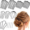 12 Pcs Hair Side Combs for Women Accessories Hair Fork Clips for Updo Bun UShape Hair Combs for French Twist Teeth Hair