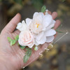 Fangsen Wedding Rose Flower Hair Comb Bridal Flower Hair Clip Floral Hair Accessories for Women an Girls Pink
