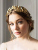 Chargances Bridal Gold Leaf Crown Headband Bridal Tiara Gold Leaf headpiece for Wedding Prom Festival Bridesmaid Hair Ac