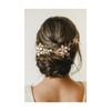SWEETV Gold Bridal Headpieces for Bride Flower Wedding Headband Hair Vine Crystal Hair Pieces for Women